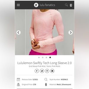 Lululemon Swiftly Tech Long Sleeve 2.0